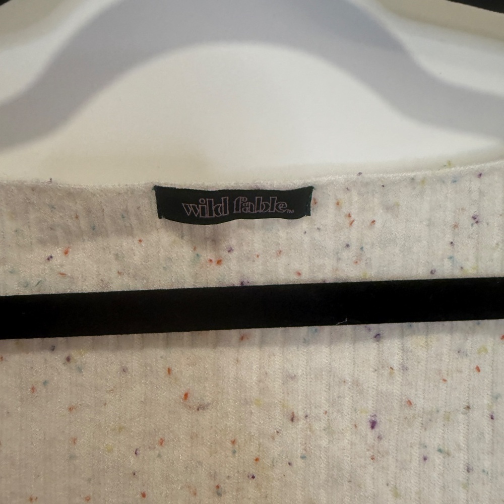 Wild Fable Speckled Rib Knit Wrap Top – Size Small - Picture 3 of 9